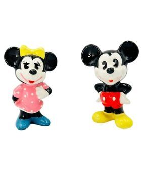 Vintage Walt Disney Prod. Mickey & Minnie Mouse ceramic Figurine made in Japan